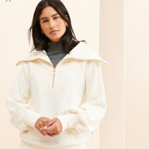 Cream Half-Zip Pullover
